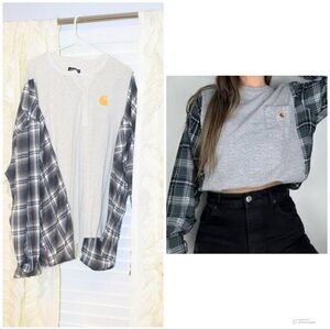 Gray and Black Plaid Kids Shirt